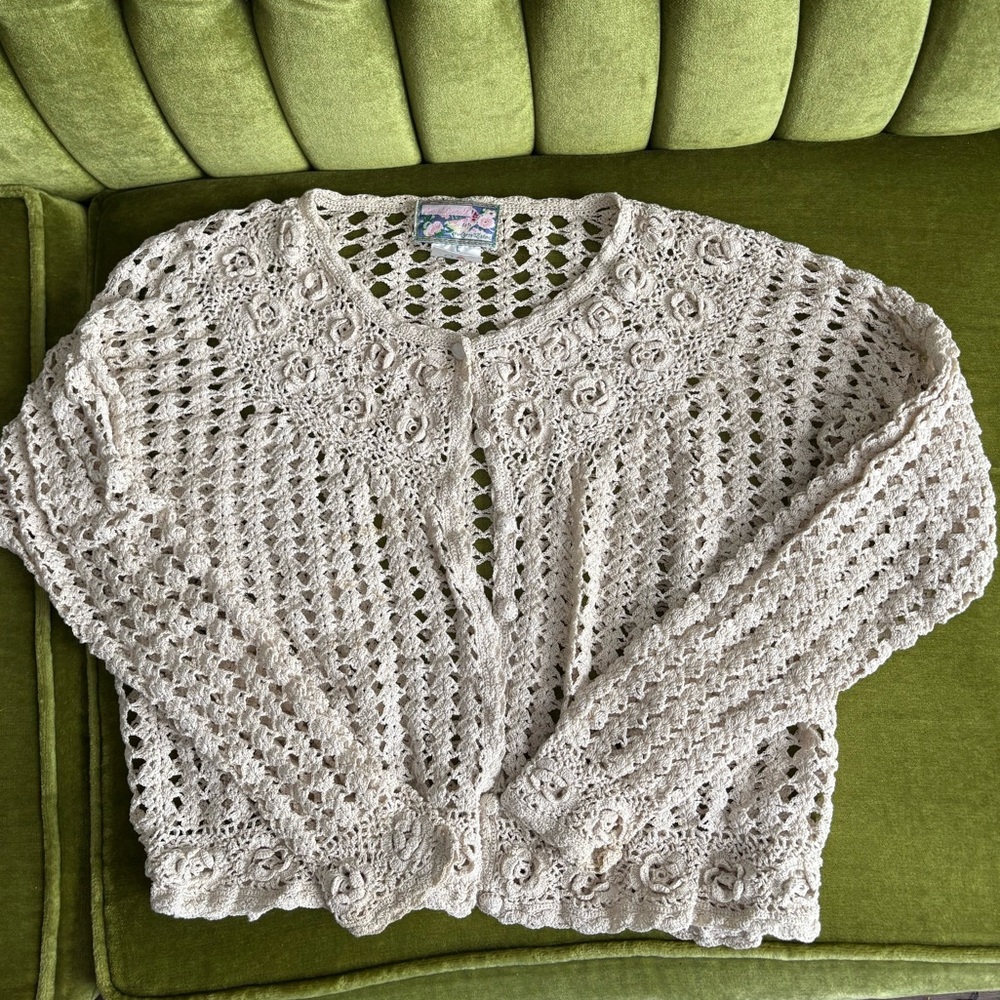 Cream Crochet Sweater